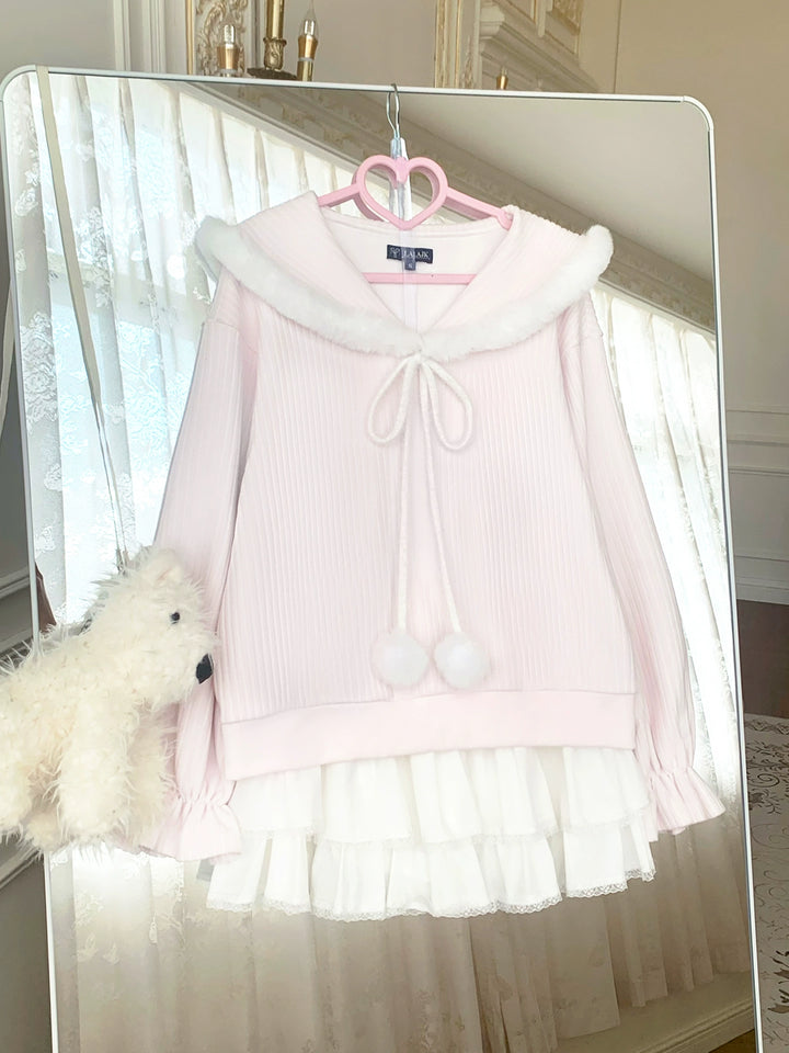 Kawaii Bunny Ear Hoodie, Tiered Skirt 43936:791153