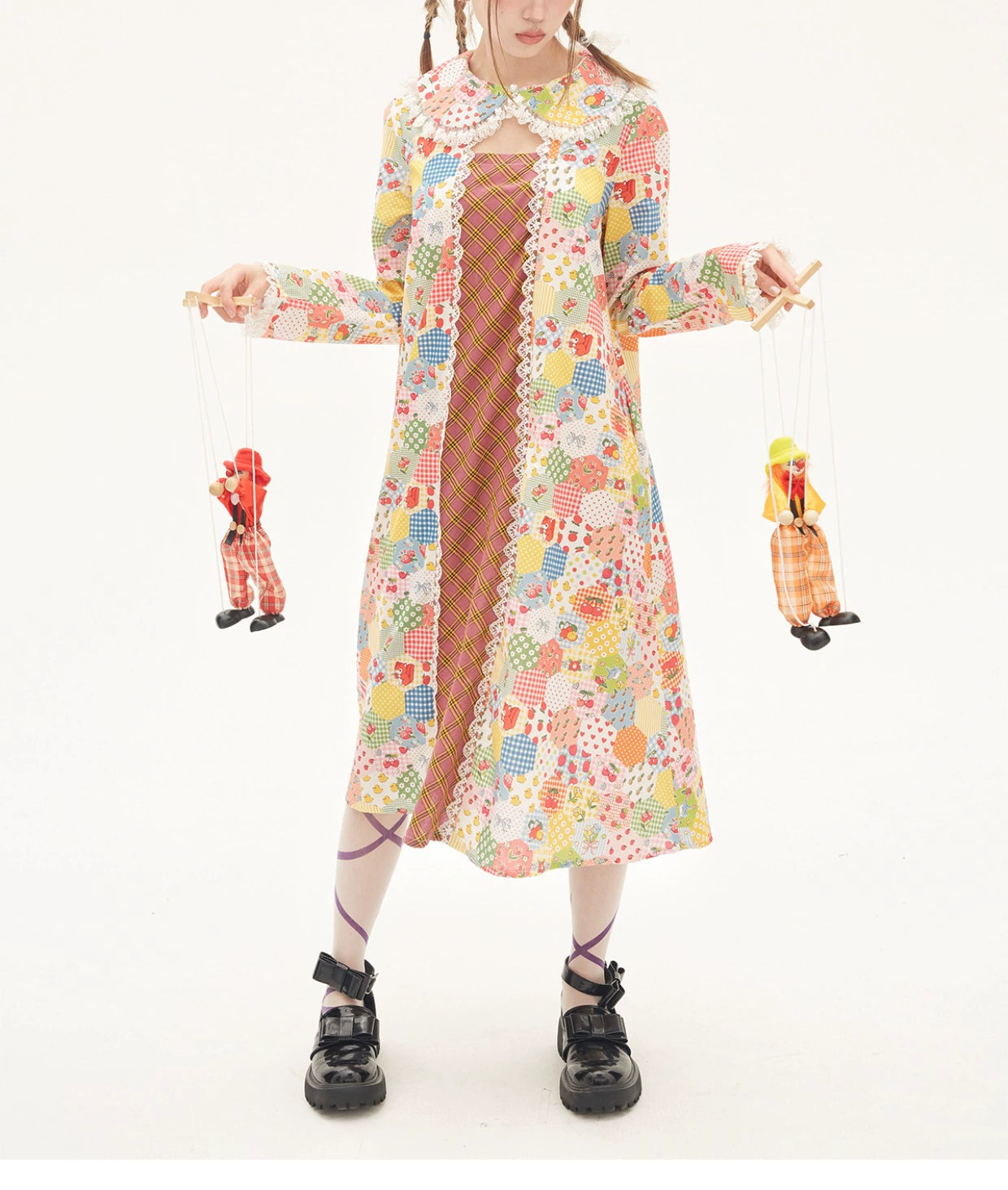 Lolita Dress Kawaii Kidcore Dress Retro Cartoon Dress 36154:543014