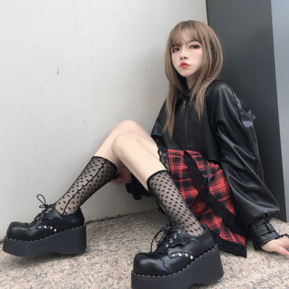Jirai Kei Platform Shoes Thick Sole PU Lolita Shoes 35518:493794