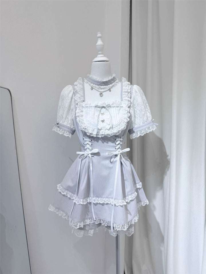 Ryousangata Dress Set, Detachable Rhinestone Necklace (L M S XL) 43689:783103