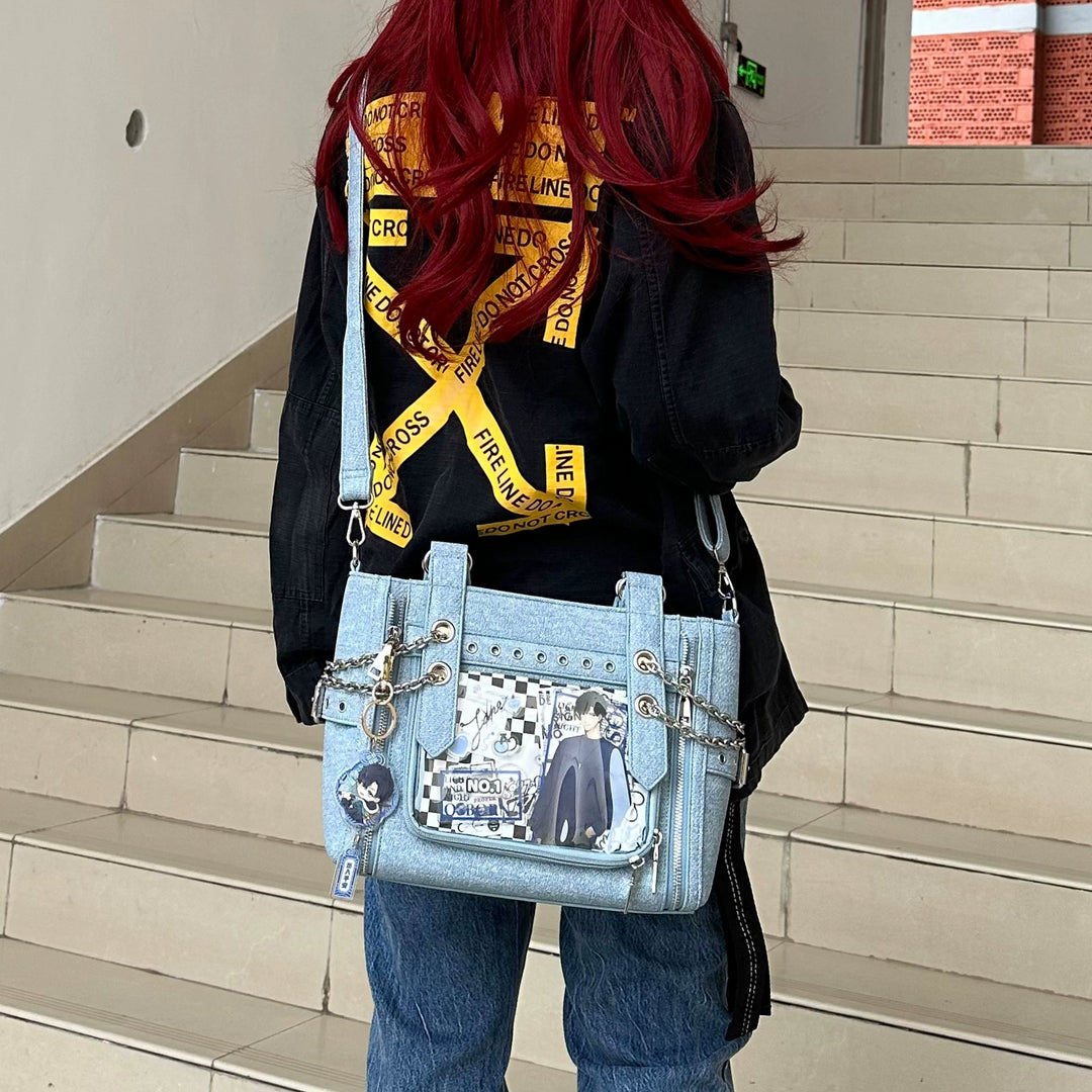 Kawaii Aesthetic Ita Bag Spicy Girl Chain Denim Crossbody Bag 33782:446562 33782:446562