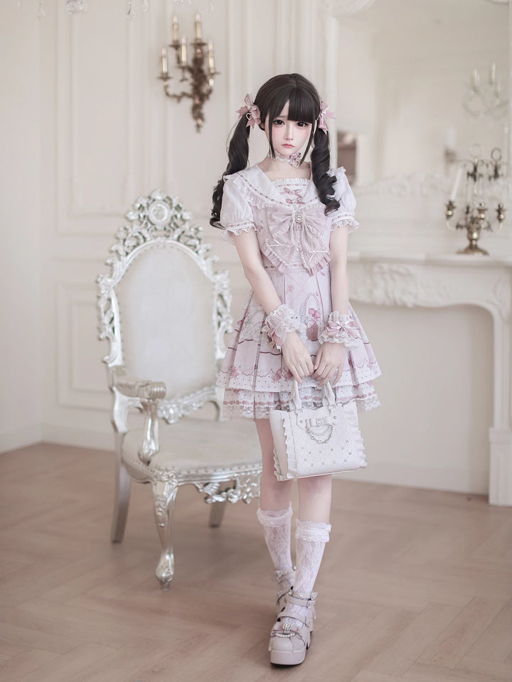 Ryousangata Dress Set, Strawberry & Bunny Print 44948:831257