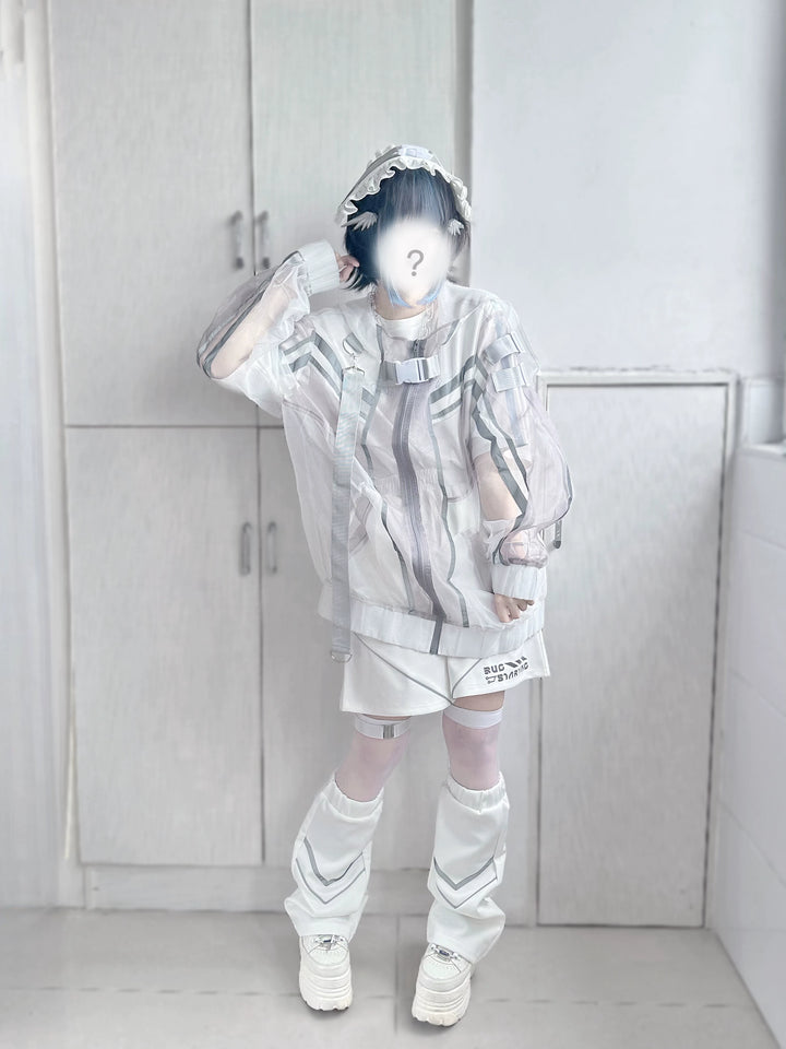 Subculture Organza Coat with Leg Warmers, Reflective Trim 45559:854219