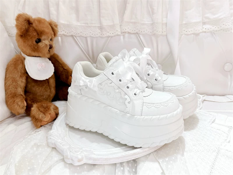 Jirai Kei Platform Shoes, Heart Details & Bows 45252:842639