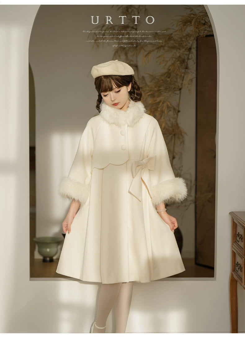 Classic Lolita Coat Woolen Bow Knot Winter Lolita Coat 40286:667400