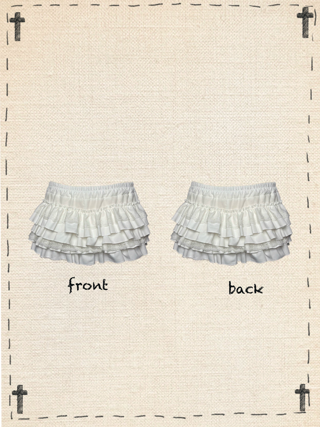 Gothic Cross-Detailed Top & Tiered Ruffle Bloomers 43079:764549