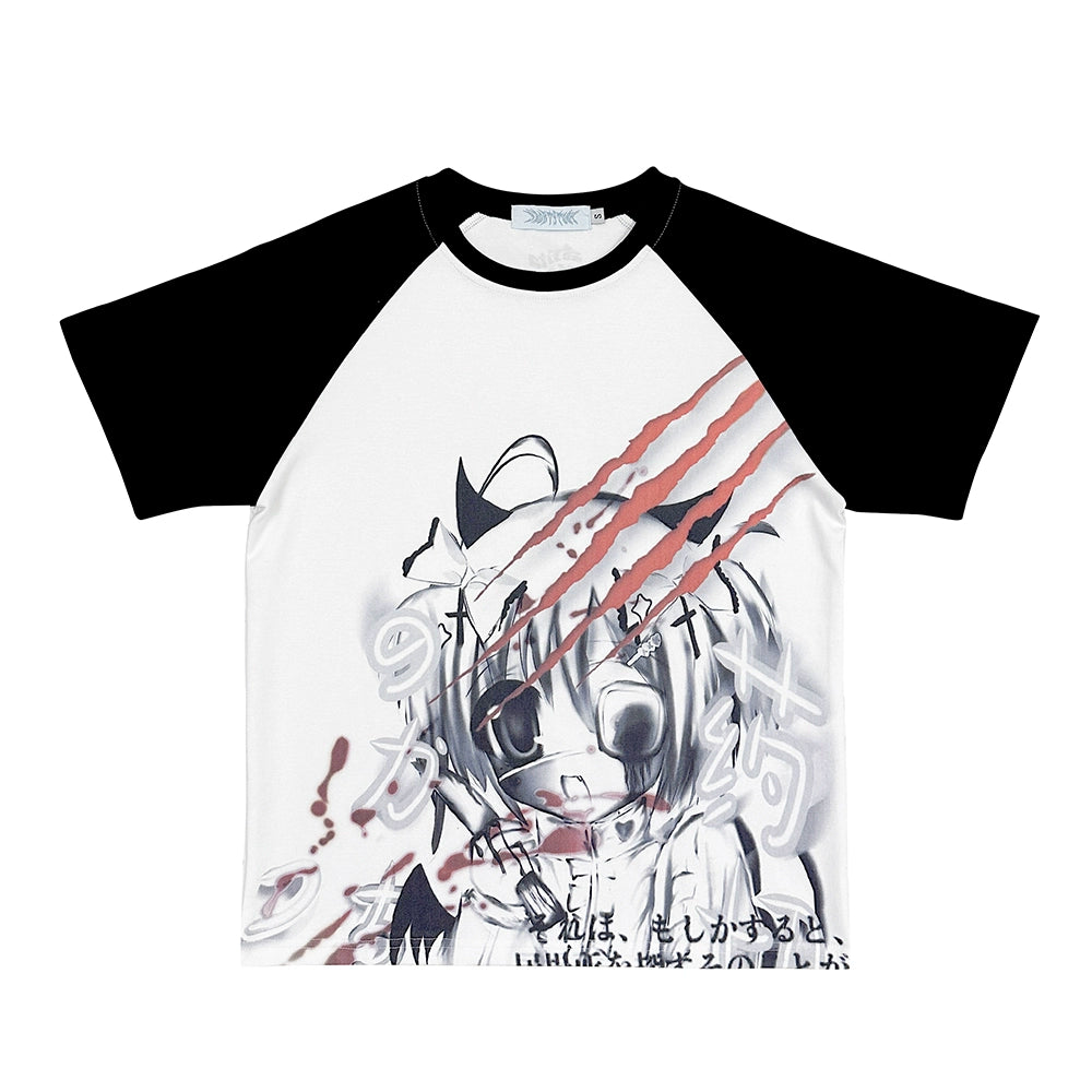 Yami Kawaii T-shirt Subculture Loose Print Cotton T-shirt (L M S XL) 37012:546810 (L M S XL) 37012:546810