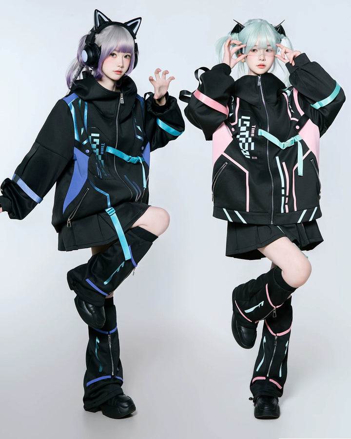 Cyberpunk Fashion, Unisex Jacket and Skort Set 44425:810169