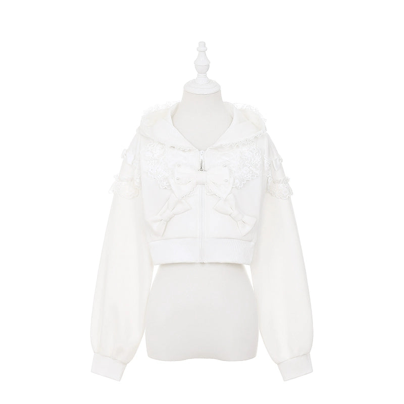 Lace Ryousangata Hoodie Outfit, Zipper Closure (L M S) 43812:786112