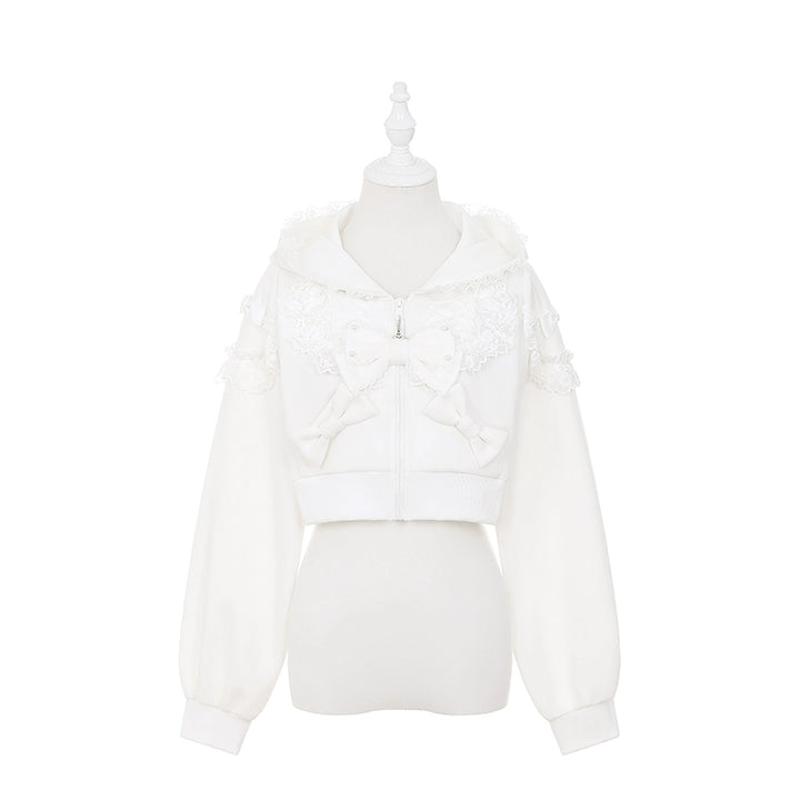 Lace Ryousangata Hoodie Outfit, Zipper Closure (L M S) 43812:786112