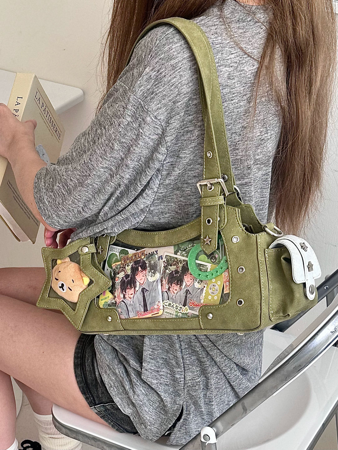 Punk Studded Ita Bag, Clear Window & Star Pouch 45416:847439