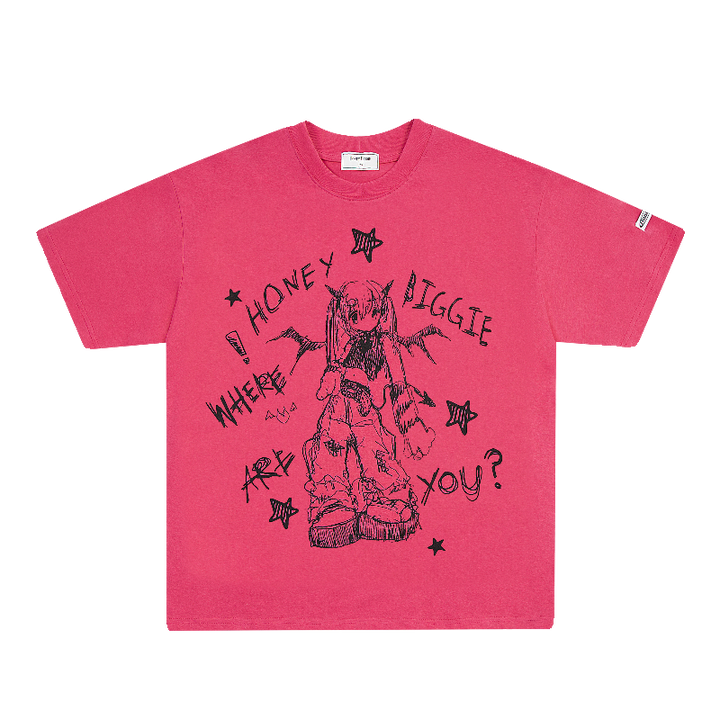 Kawaii Unisex T-shirt Subculture Top Short-sleeved T-shirt (L M XL) 38064:580150