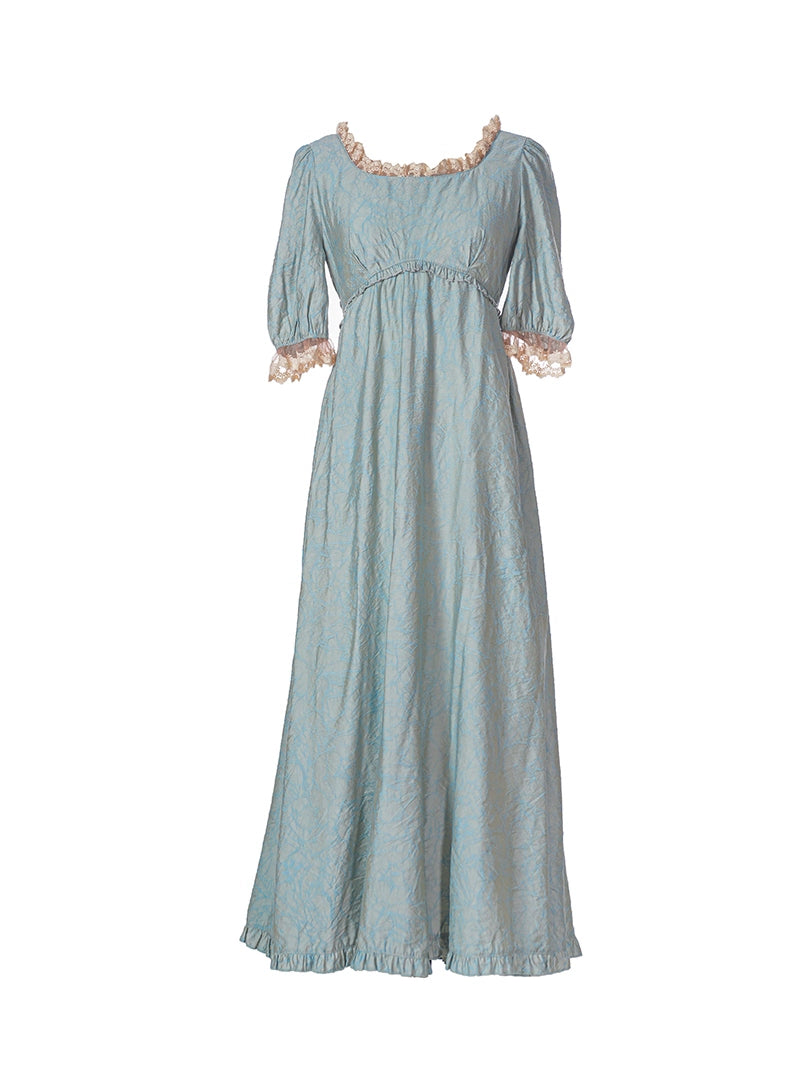 Mori Kei Fairy Dress High-Waisted Dress Mid-Sleeve Dress (L M S XL) 36342:546994