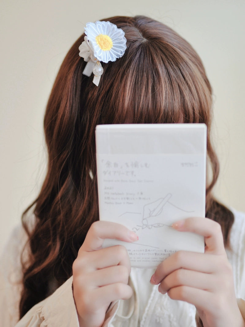 Japanese Hair Tie Handmade Sunflower Bow Scrunchy 28944:332848 28944:332848