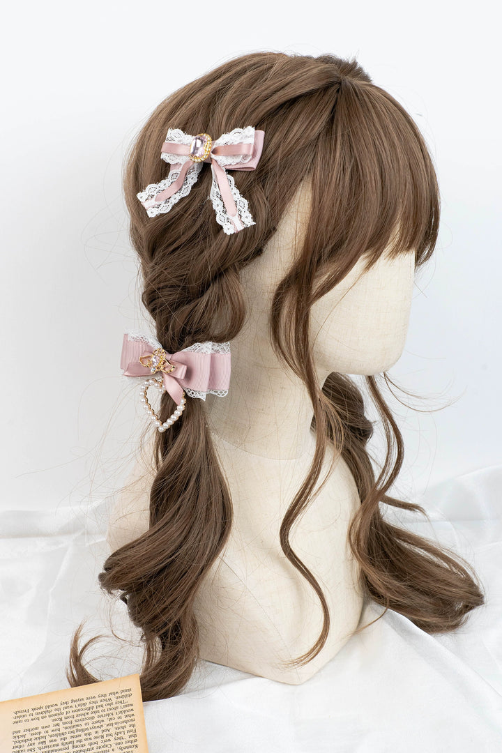 Lolita Hair Clip Jirai Kei Lace Butterfly Headdress Rhinestone Hairpin 35652:507502 35652:507502