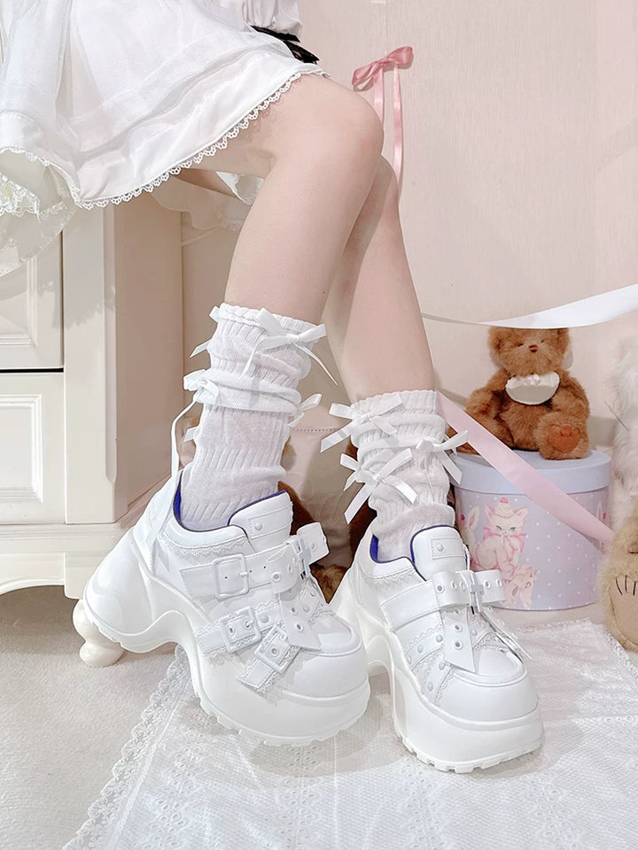 Jirai Kei High Platform Shoes, Multiple Buckle Straps 44626:815656