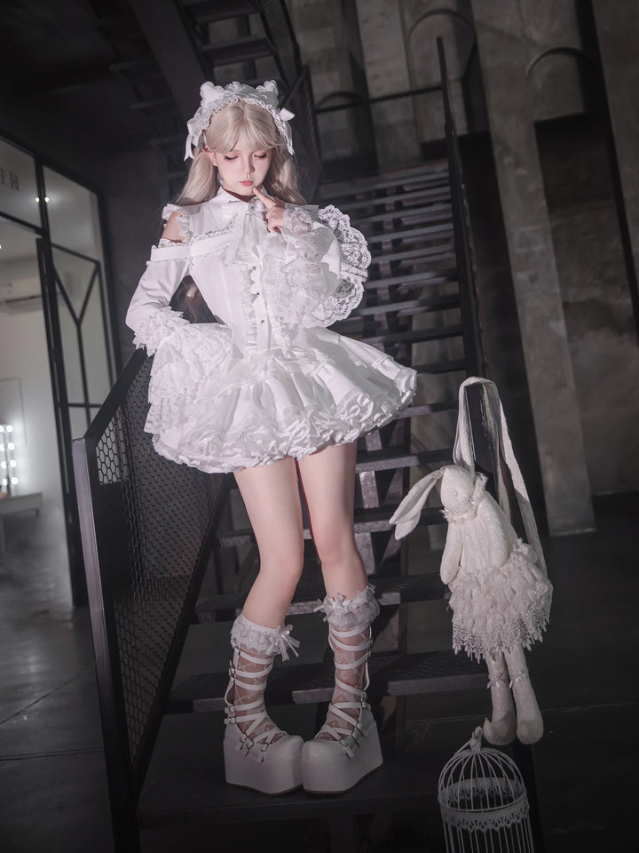 Subculture Hime Sleeve Blouse, Lace Skirt Set 45625:858393