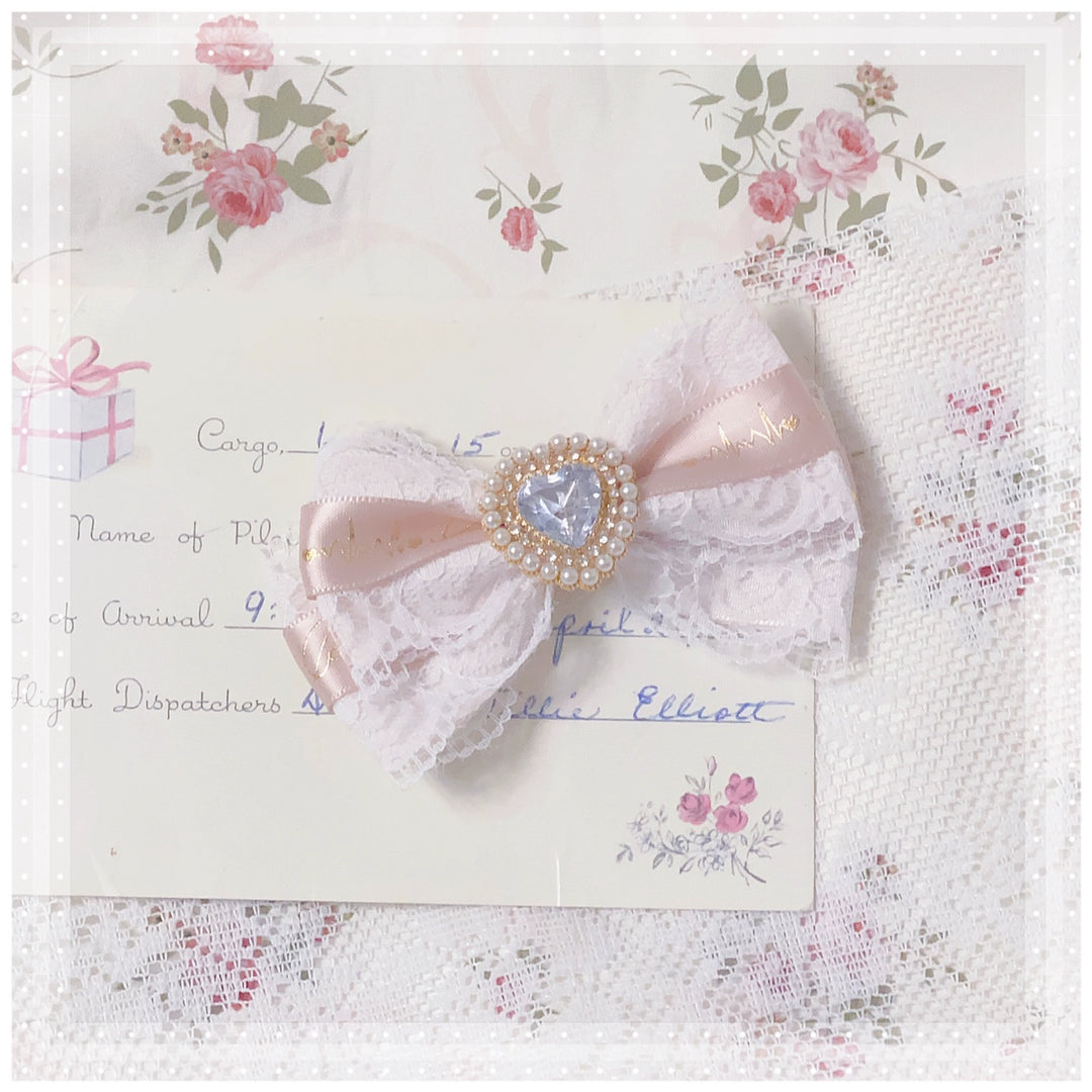 Jirai Kei Handmade Pink Pearl Love Butterfly Clip 29312:356226 29312:356226