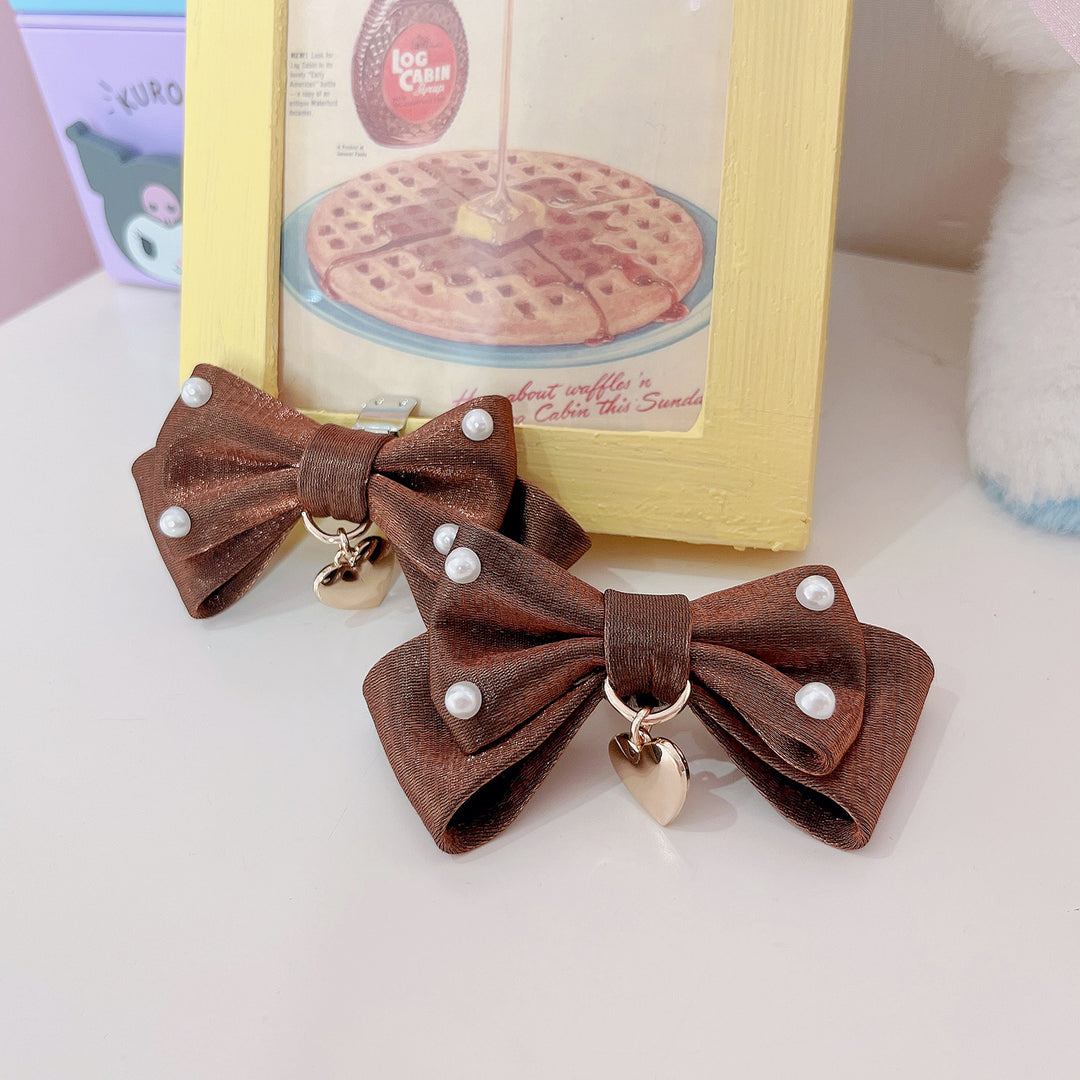 Kawaii Fashion Pink Bow Tie Shoe Clips Elastic Straps 21896:331862