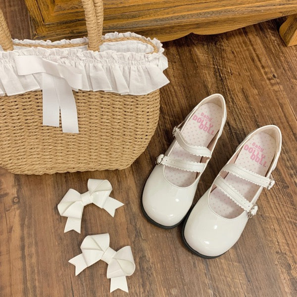 Lolita Shoes Round Toe Shoes Low-Mid Heels with Bow Lace (35 36 37 38 39 40 / White) 35268:490332 (35 36 37 38 39 40 / White) 35268:490332