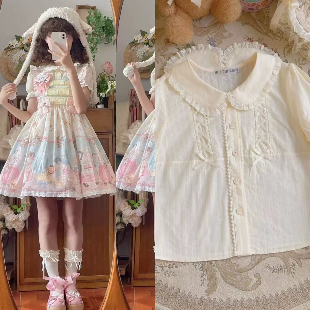 Sweet Lolita Dress With Goat Waltz Print JSK Dress Set (L M S XL) 31740:632098