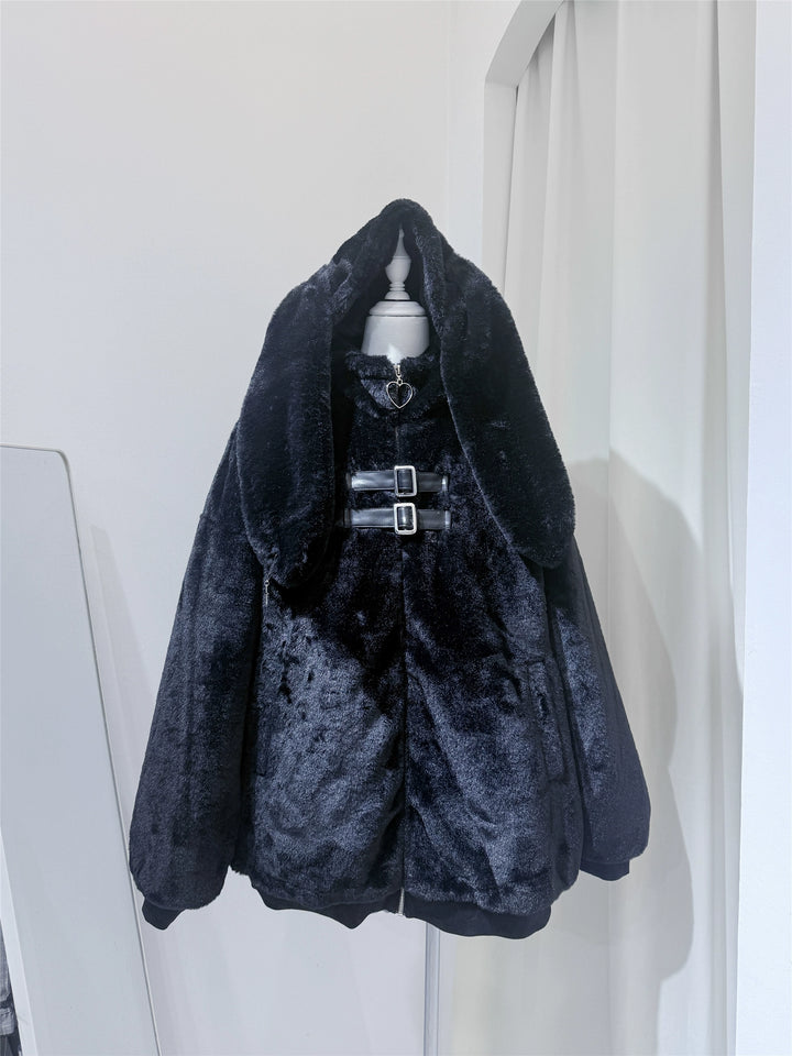 Winter Tenshi Kaiwai Coat, Bunny Ear Hood (Black) 44151:802116