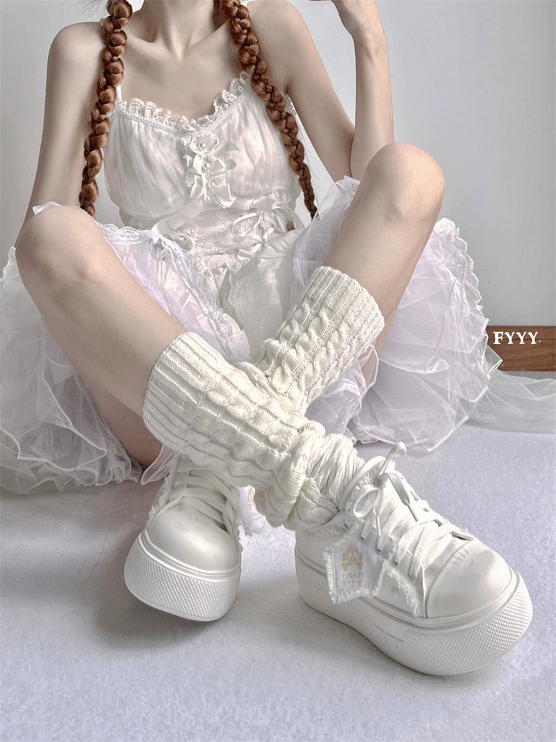 Y2K Subculture Girl Platform Canvas Black White Shoes 28960:343994