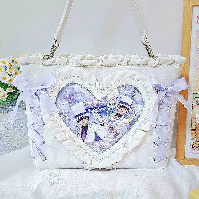 Elegant Itabag Ribbon Handbag Single Shoulder Bag (Violet) 40114:662804