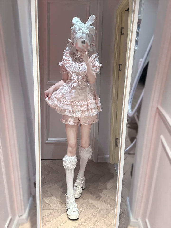 Ryousangata Dress and Shorts Set, Heart & Lace 45812:862915