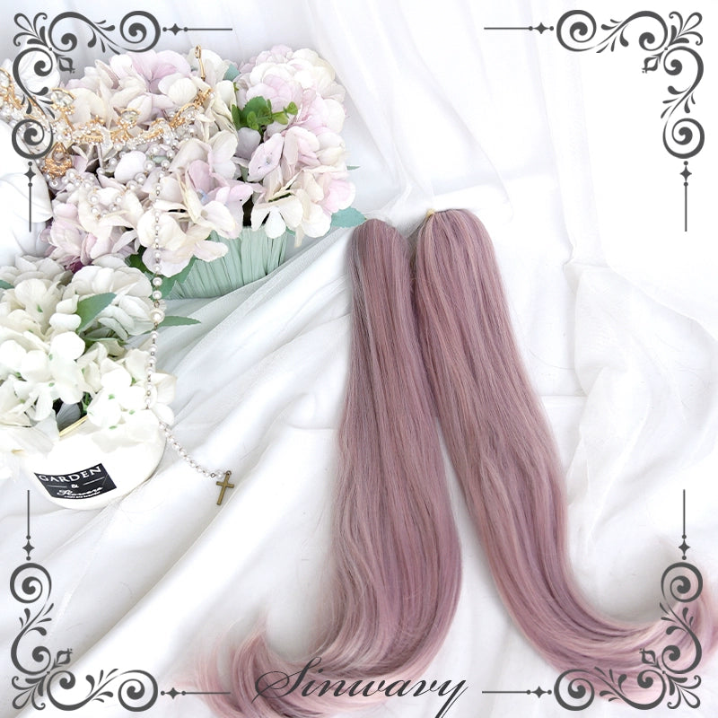 Lolita Wig Pink Claw Clip Double Ponytail Wig Set 39348:635666