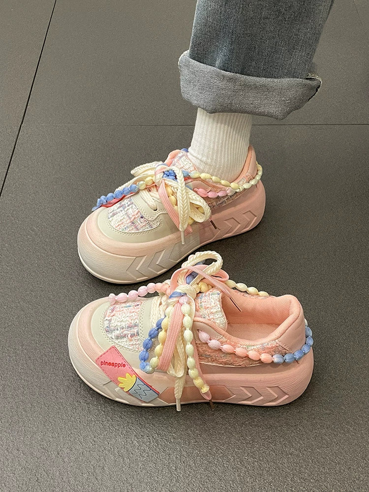 Kawaii Pink Blue Purple Shoes Pastel Platform Sneakers 31750:372448 31750:372448