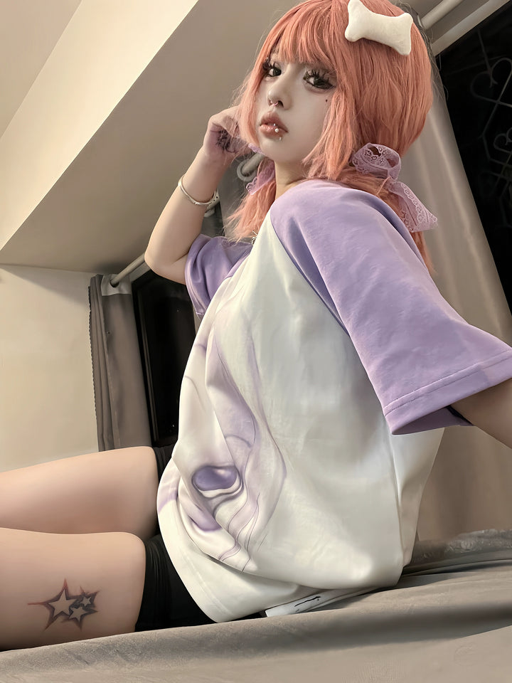 Subculture T-Shirt Unisex Loose T-Shirt Anime print Top 37714:584414