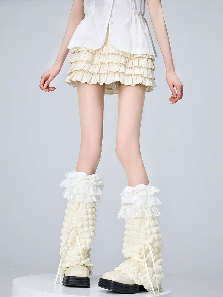 Lolita Sock Leg Covers Calf Socks With Bows 36534:536112