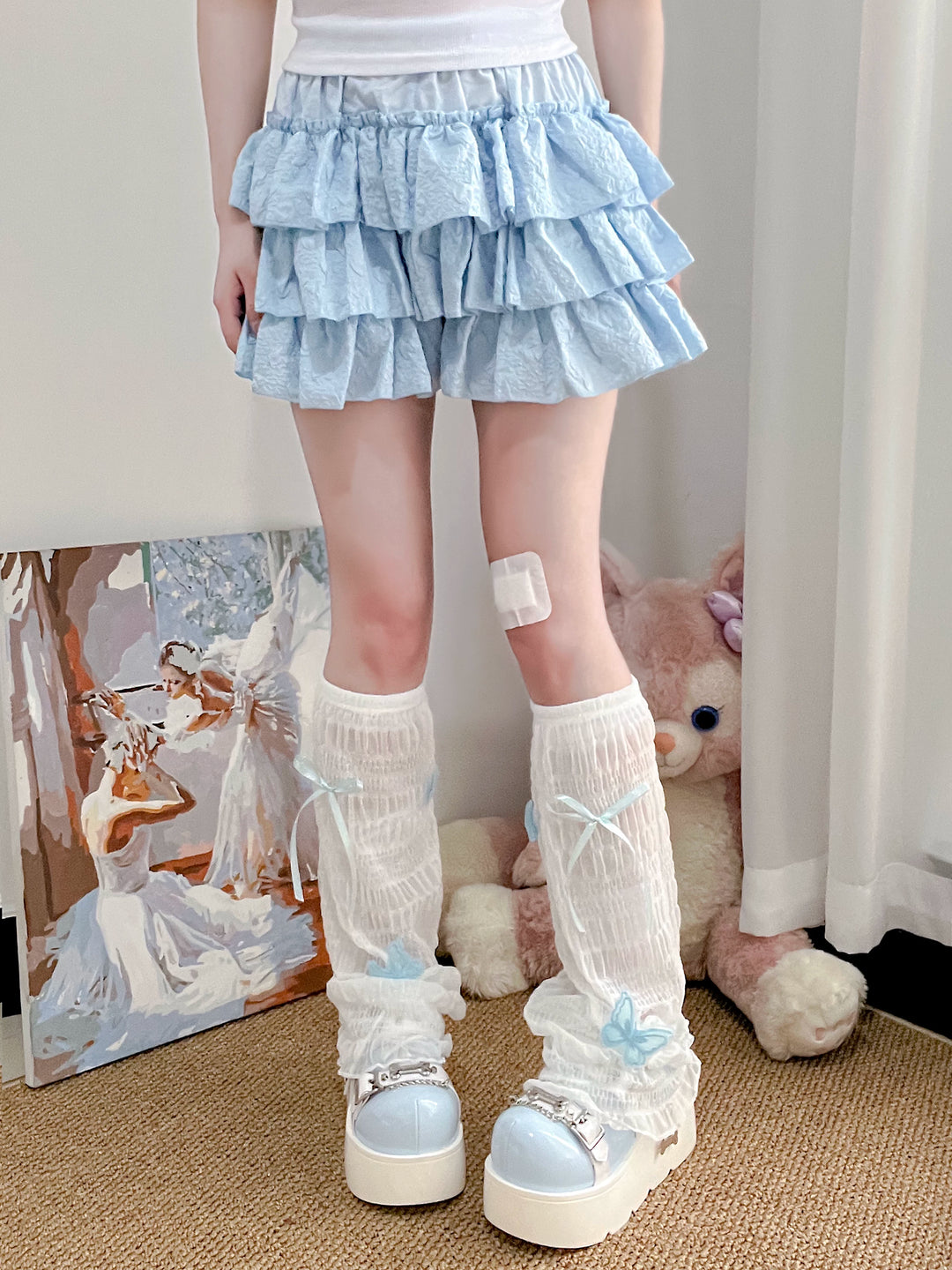 Summer Mesh Leg Warmers Set, Bow Details 45467:850940