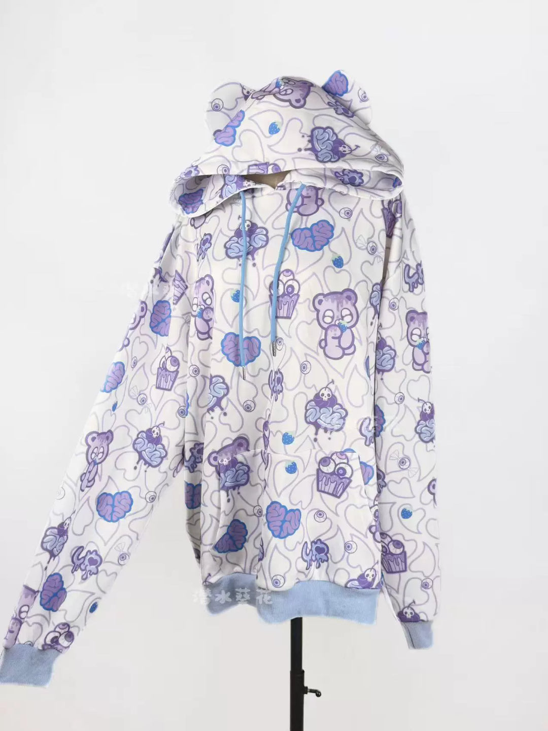 Yami Kawaii Printed Jacket and Hoodie, Bear Ear (L M S) 44149:798122