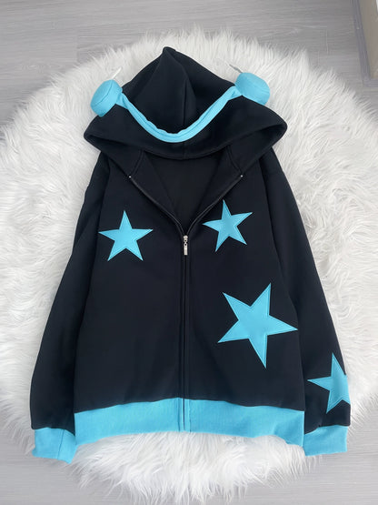 Subculture Coat Star Hoodie Kawaii Velvet Coat Jeans Pants (L M S XL) 33986:466662