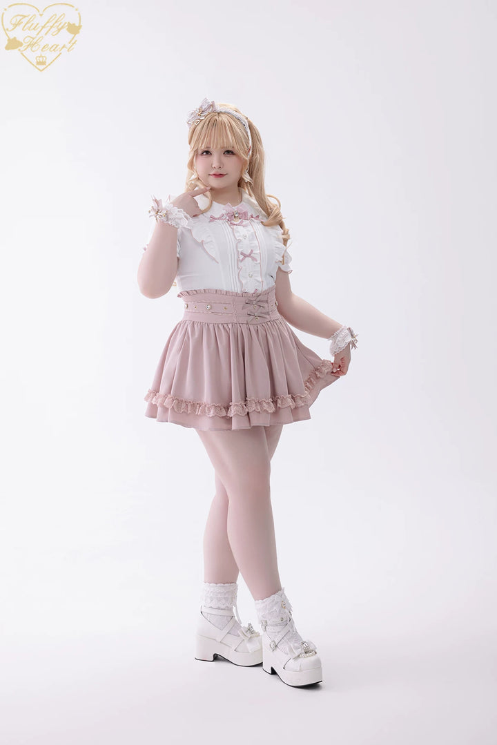 Jirai Kei High Waist Skirt, Built-in Safety Shorts 45720:860281