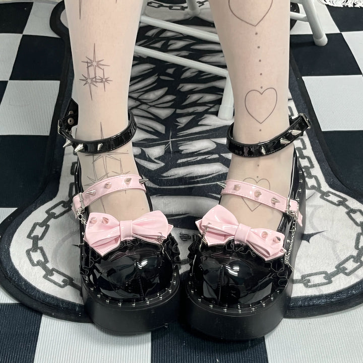 Y2K Shoes Punk Gyaru Fashion Platform Shoes Round-toe 38260:593530