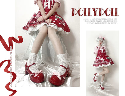 Lolita Shoes High Heels With Bowknot Shallow Mouth Shoes 37026:556812