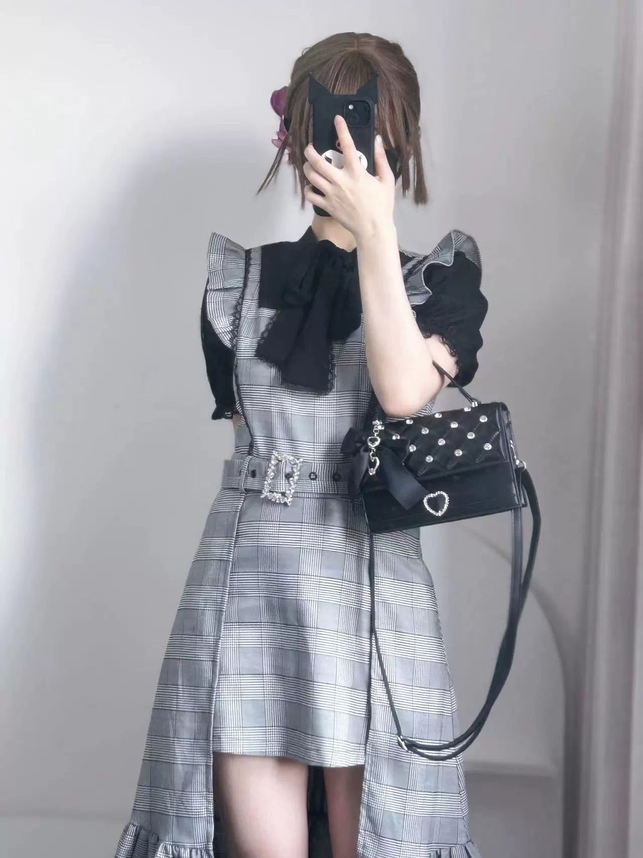 Jirai Kei Dress Faux Two-piece Dress Ruffle Irregular Dress 37844:574068