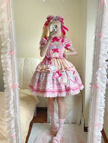 Sweet Lolita Dress Lolita Salopette JSK Set Multicolors 36482:552152