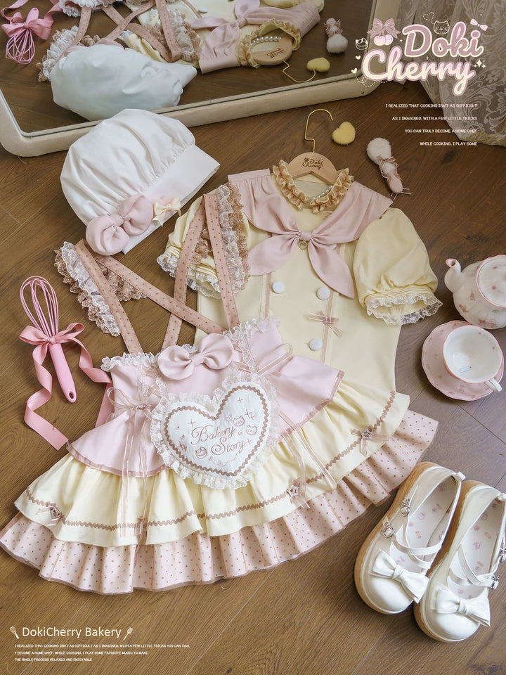 Kawaii Lolita Baker-Inspired Blouse, Suspender Skirt 44466:809182