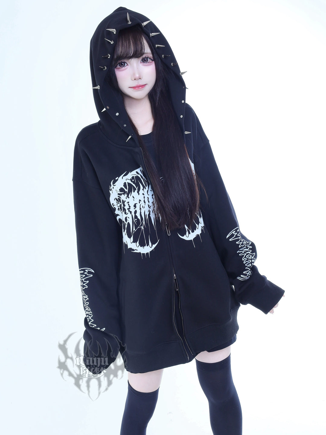 Punk Hooded Jacket, Studs Accents 44292:802416