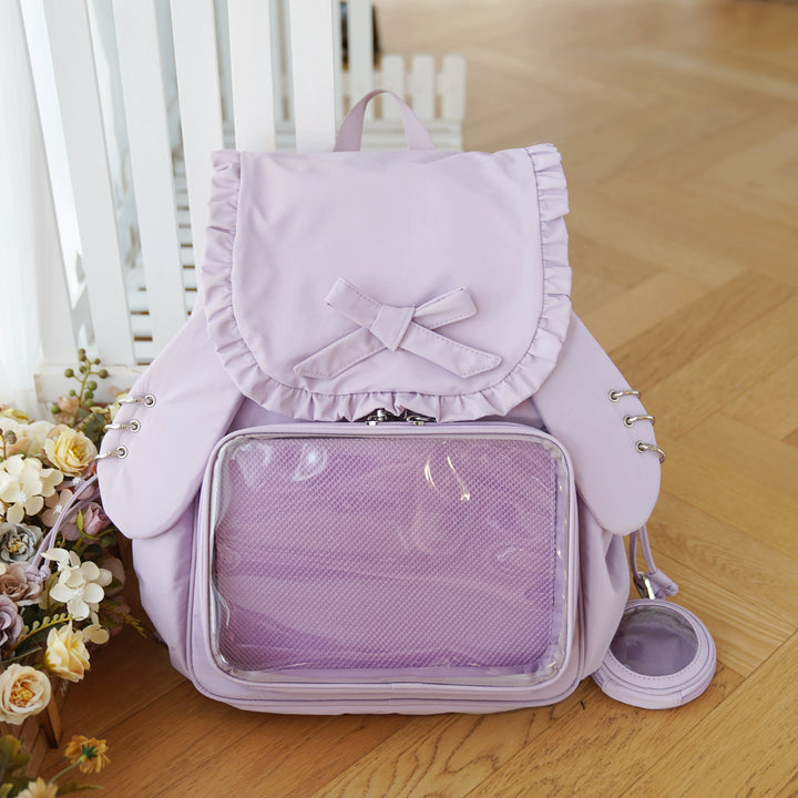 Kawaii Itabag Dual-Shoulder Backpack Bunny Ear Bag (Violet) 40110:670276