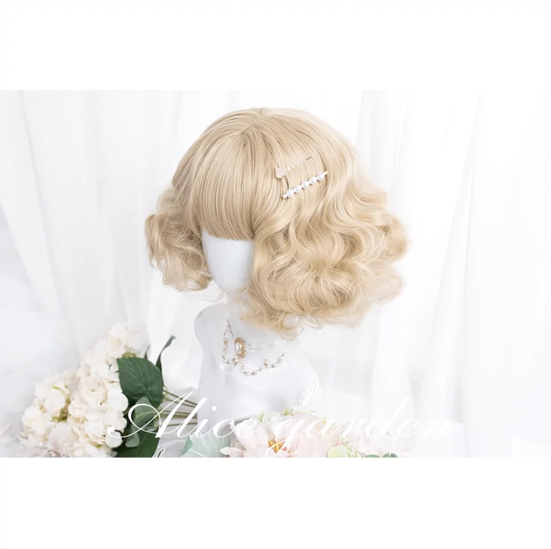 Lolita Wig Curly Wig Pale Yellow Daily Wig 31724:497030 31724:497030