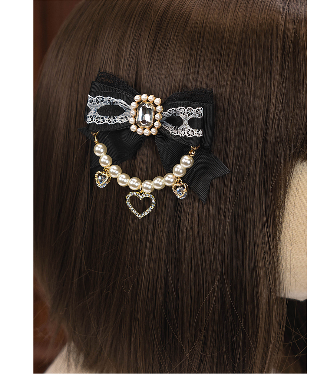 Jirai Kei Hairclip Shoe Clip Lolita Hair Pin Pearl Chain Rhinestone 33814:446776 33814:446776