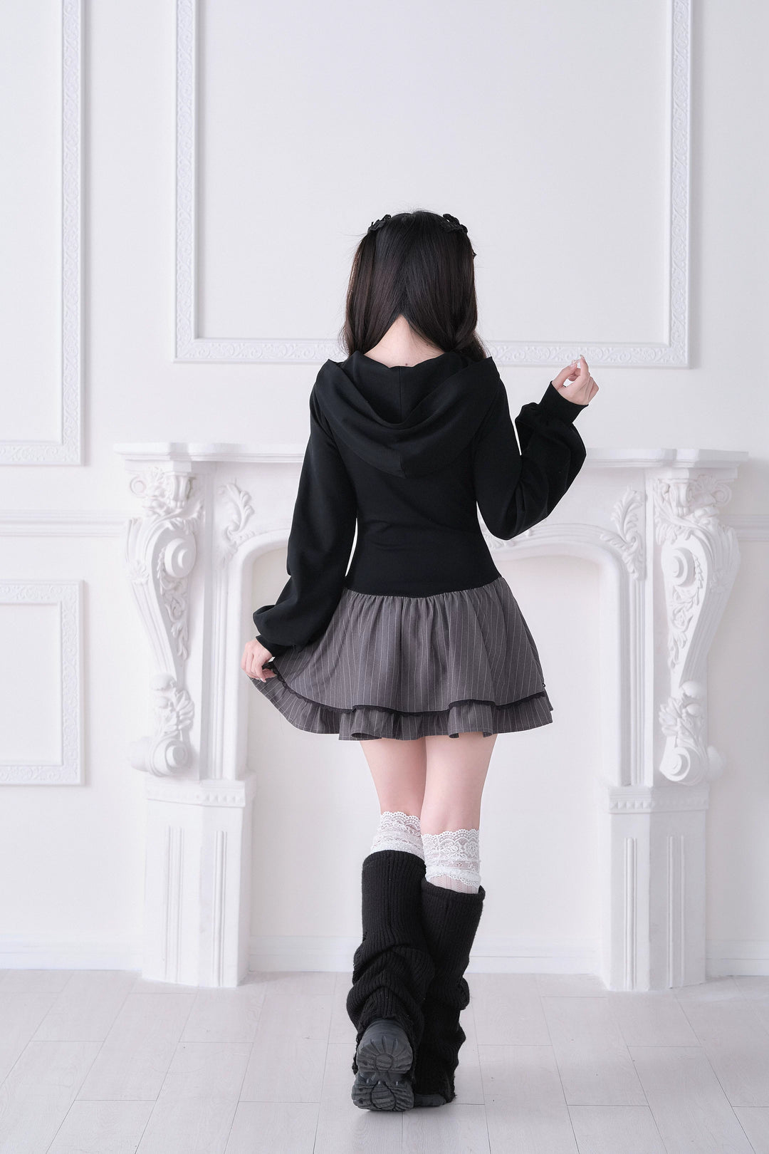 Jirai Kei One-Piece Dress, Hoodie-Inspired 44816:823057