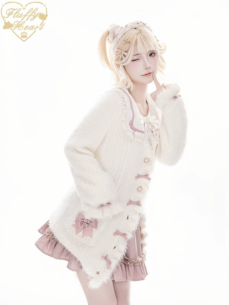 Jirai Kei Cardigan Faux Fur Sweater Long Version Top 40662:672040