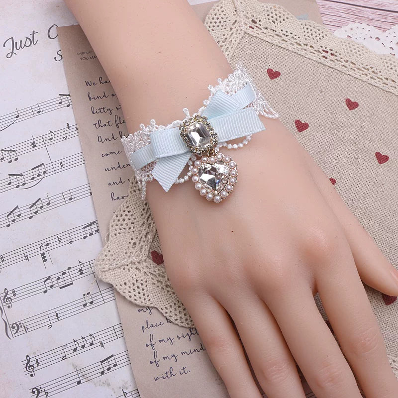 Ryousangata Heart Rhinestones Necklaces and Wrist Pieces 45072:838583