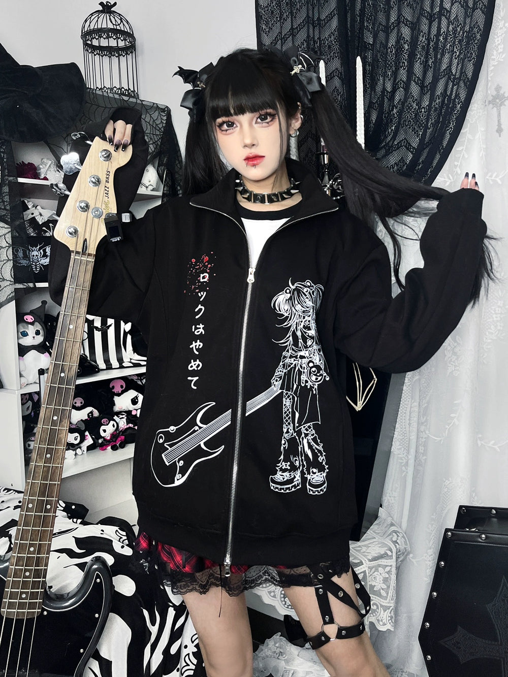 Jirai Kei Jacket Cotton Subculture Zip-up Hoodie 35338:489128